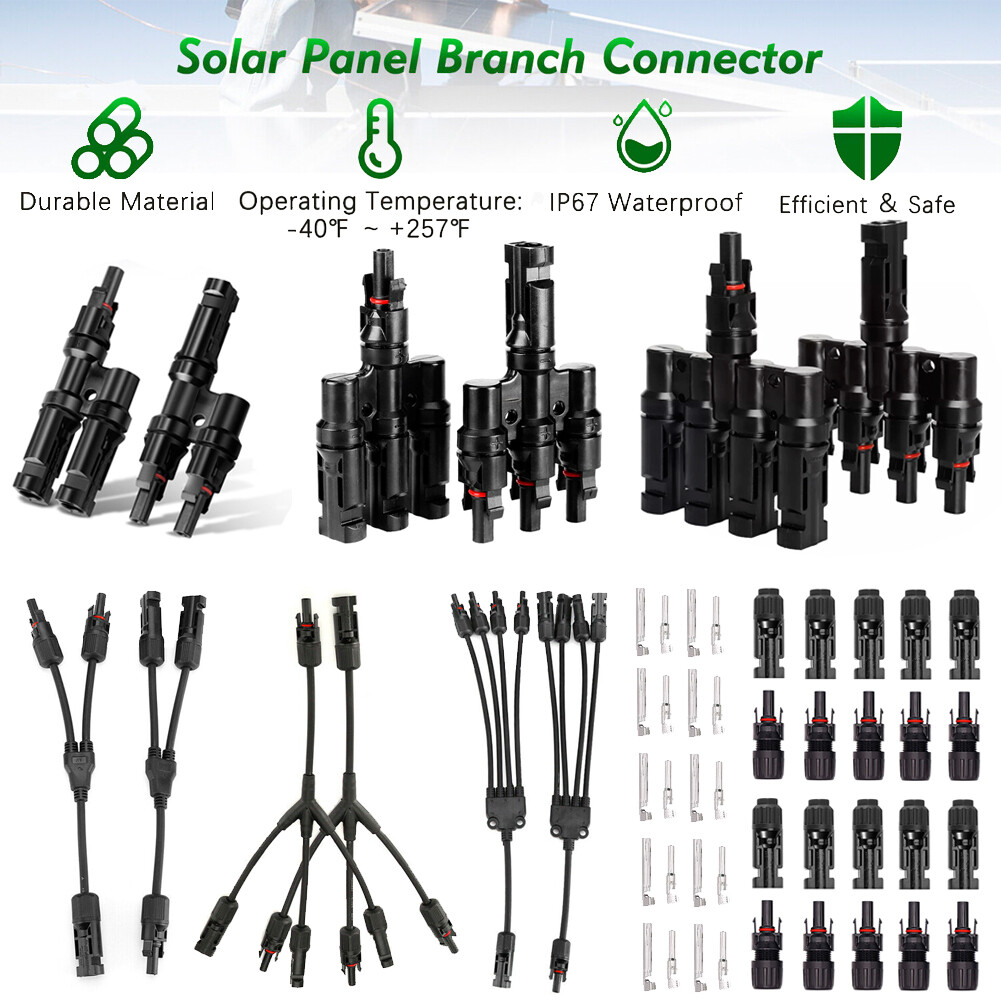 Solar Panel Y / T Branch Cable Connection Waterproof Adapter Connector Extension