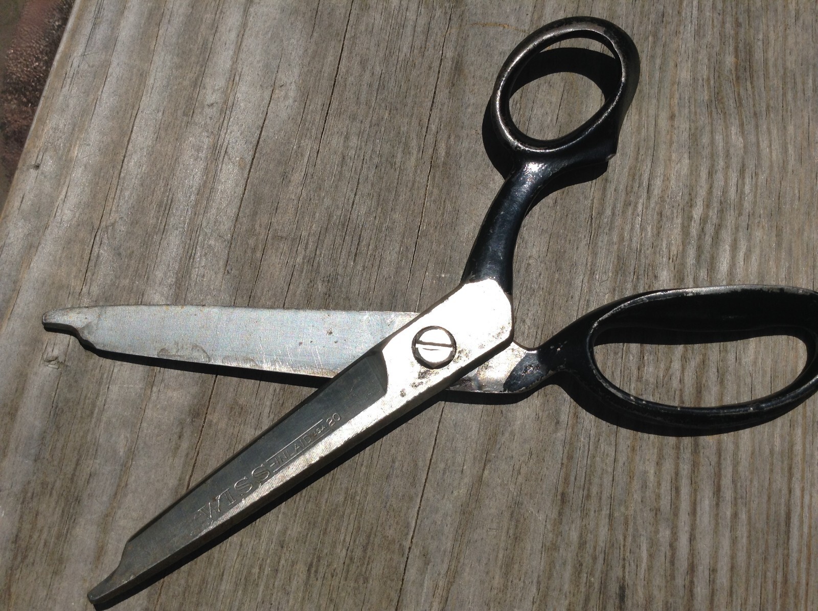 Vintage Wiss Inlaid No 20 forged steel 10" industrial heavy duty scissors USA