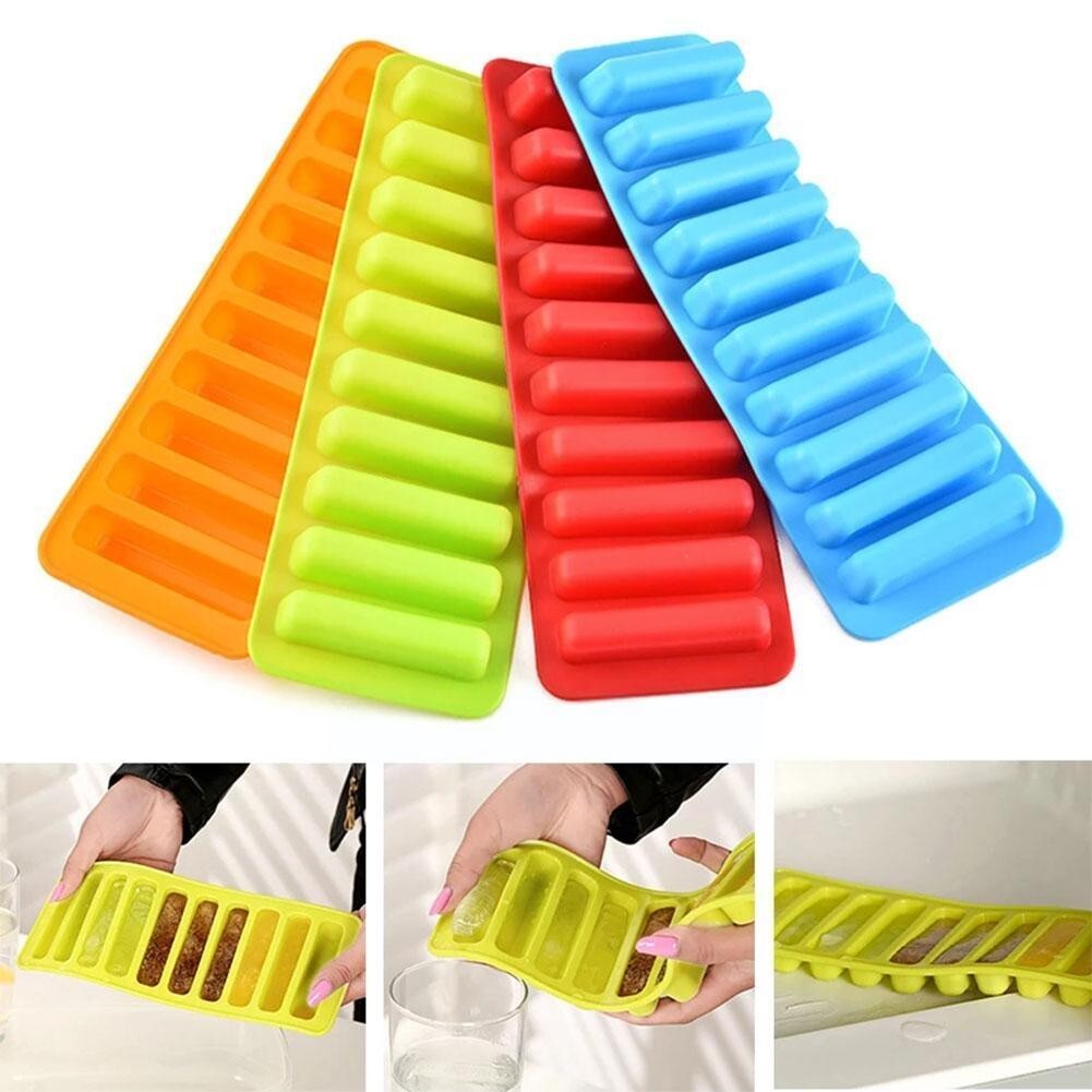 new Ice Stick For Water Bottle Ice Tray Easy Pop Plastic Silicone Top Molds Cube