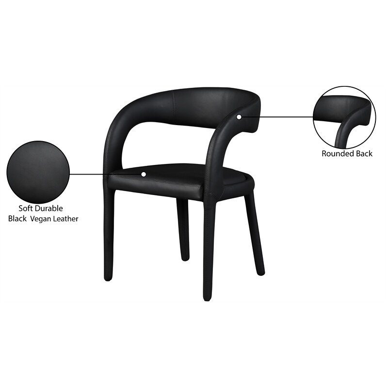 Meridian Furniture Sylvester Black Vegan Leather Dining Chair