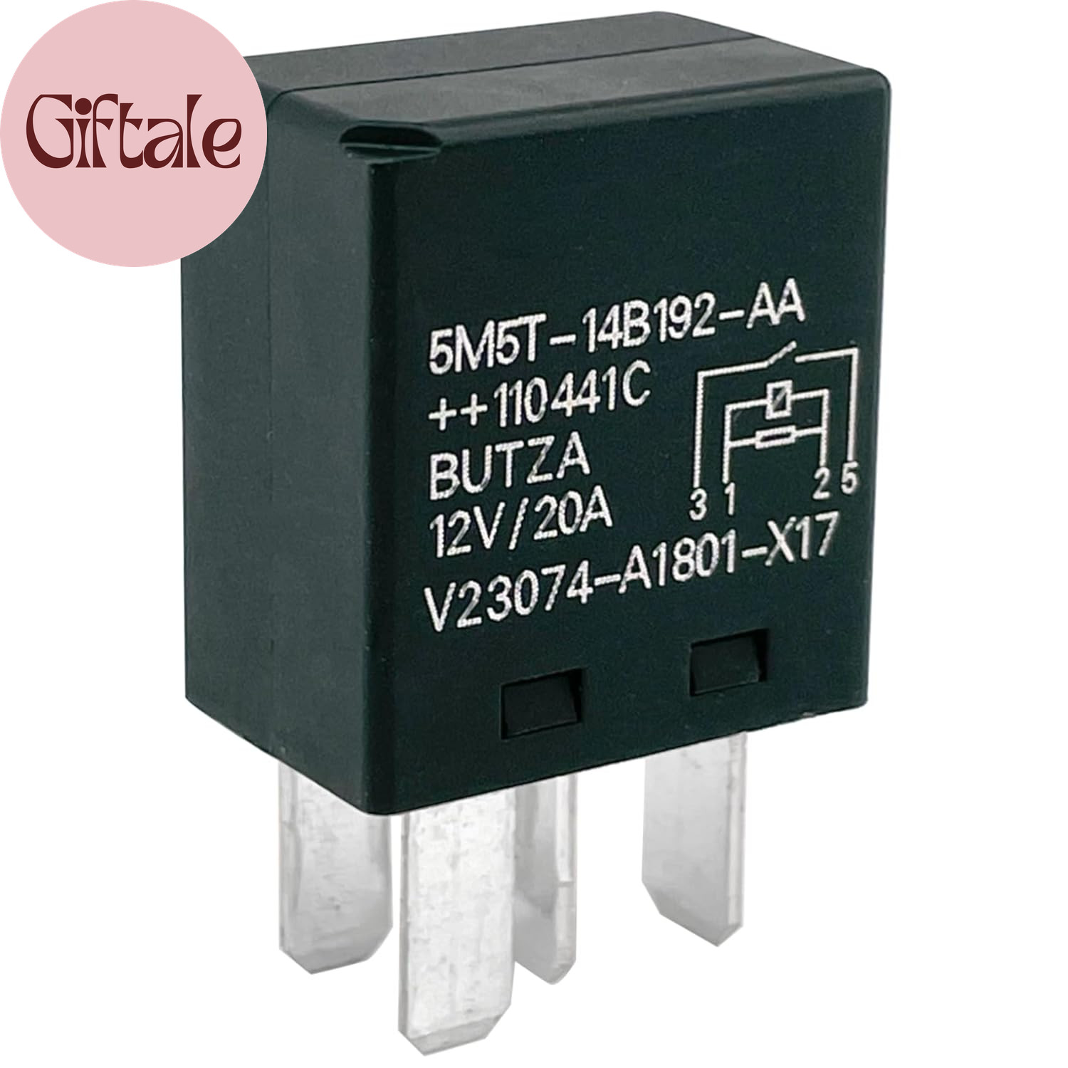 5M5T-14B192-AA Relay V23074-A1801-X17 (3-Pack) 12V 20A 4-Pin SPST Automotive Mic