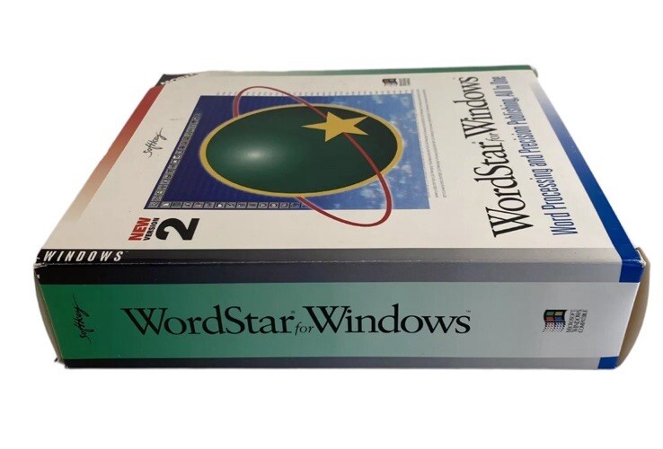 NEW SEALED WordStar For Windows Version 2 Windows 3.1 / 95 Big Box PC Word Proc.