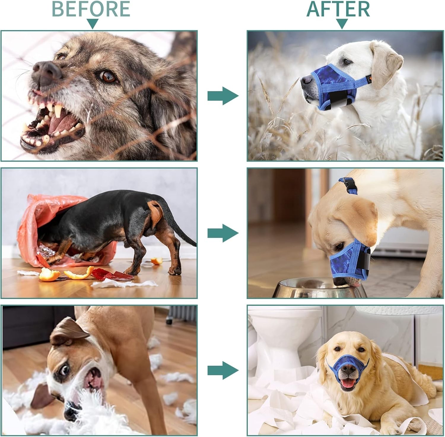 Breathable Nylon Dog Muzzle - Adjustable, Comfortable, Anti-Bite & Bark Control