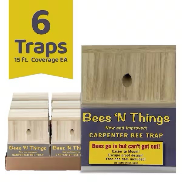 New Bees 'N Things Outdoor Carpenter Bee Traps - Lot of 6
