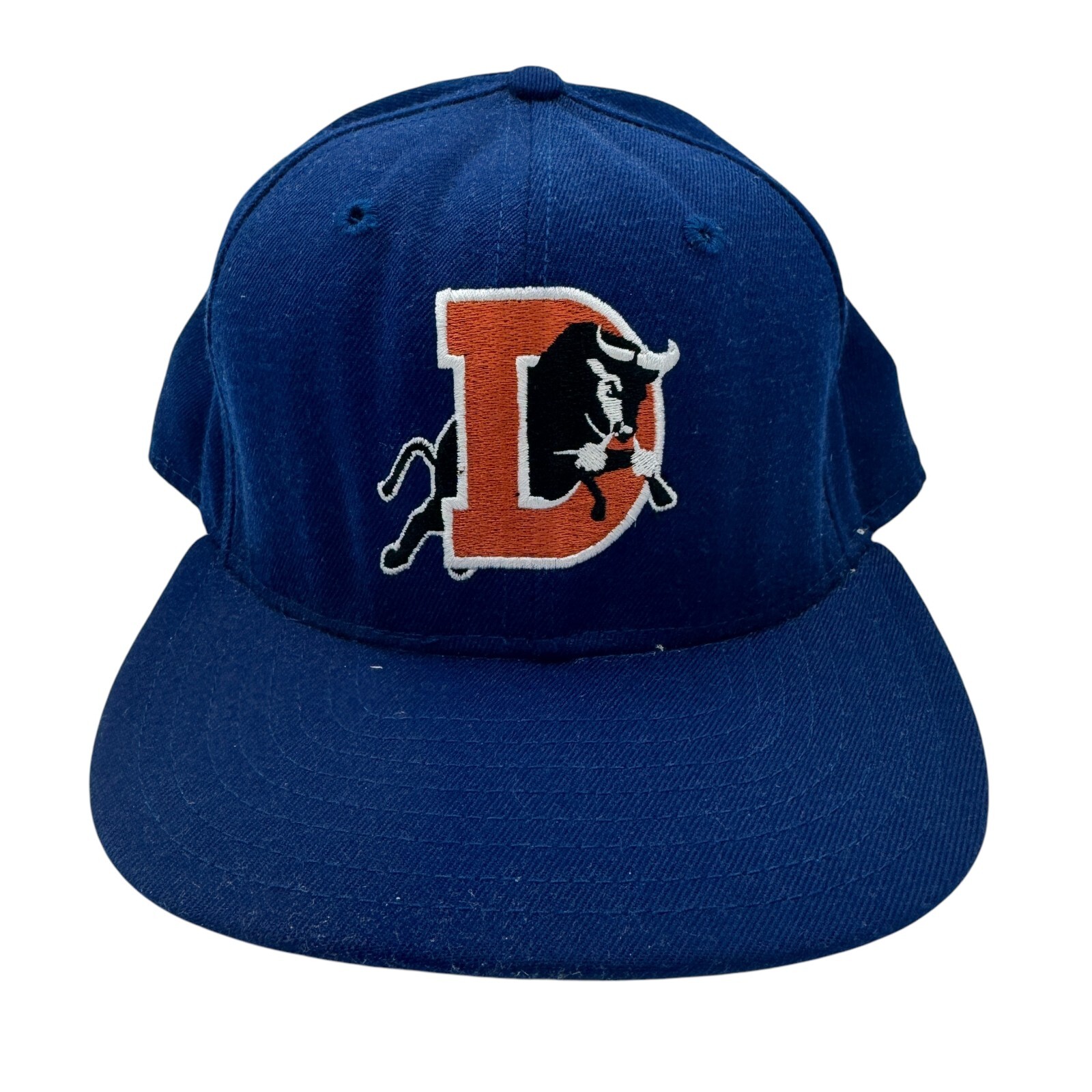 Vintage Durham Bulls Hat Cap Snap Back Blue Delong MiLB Baseball Made USA Wool