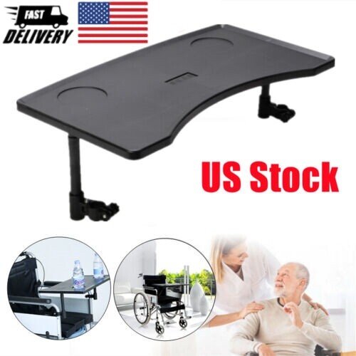 Wheelchair Table Tray w/Cup Holders Durable Removable for Easting Reading US