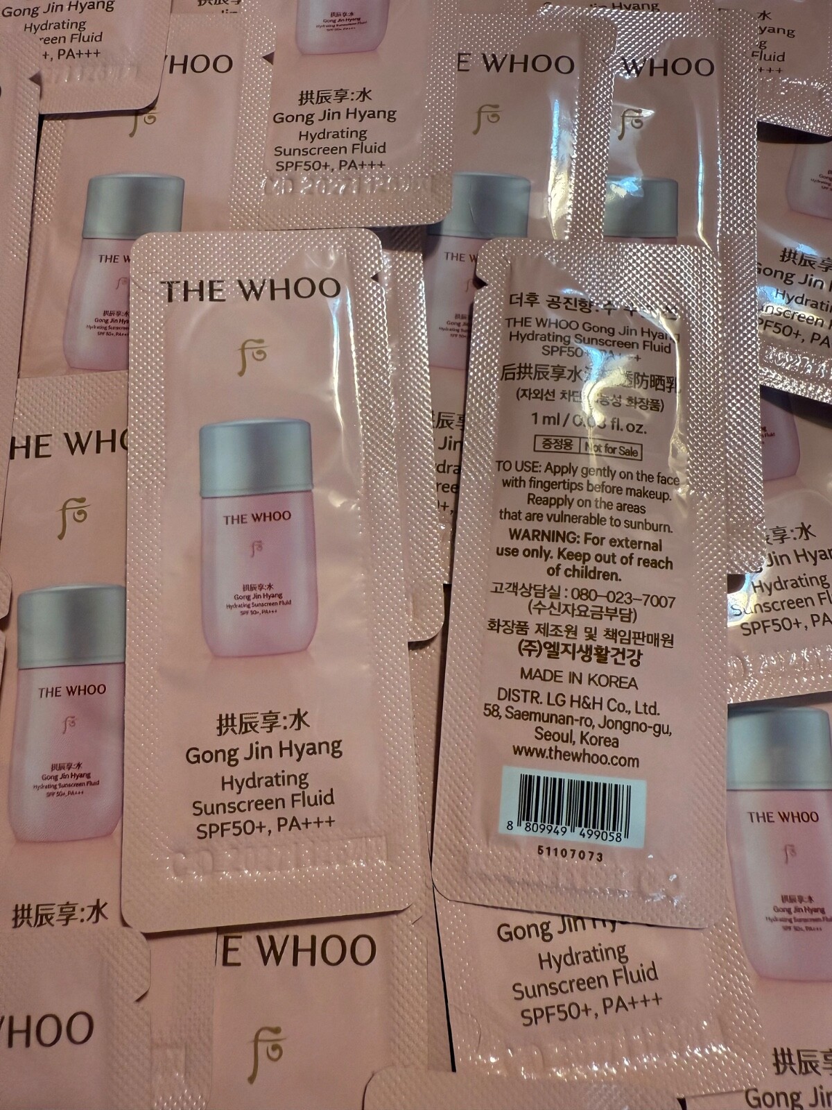 The history of Whoo Hydrating Sunscreen Fluid  1ml (10~100pcs) SPF 50+ PA+++