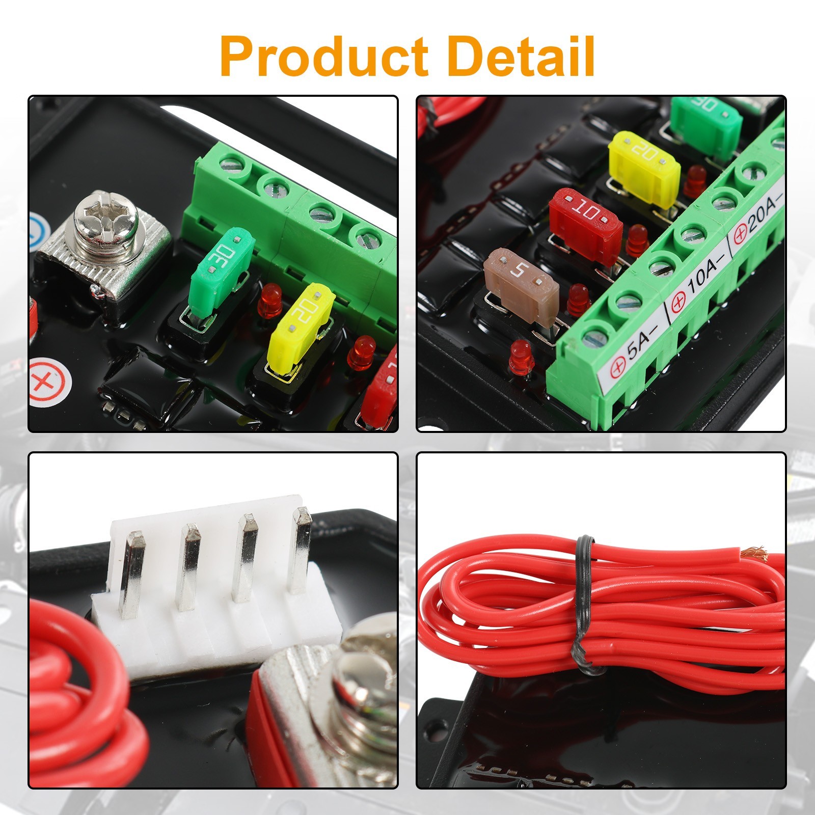 Auxpower A24 4 Gang RGB Backlit Switch Panel Automatic Dimming 3 Lighting Modes