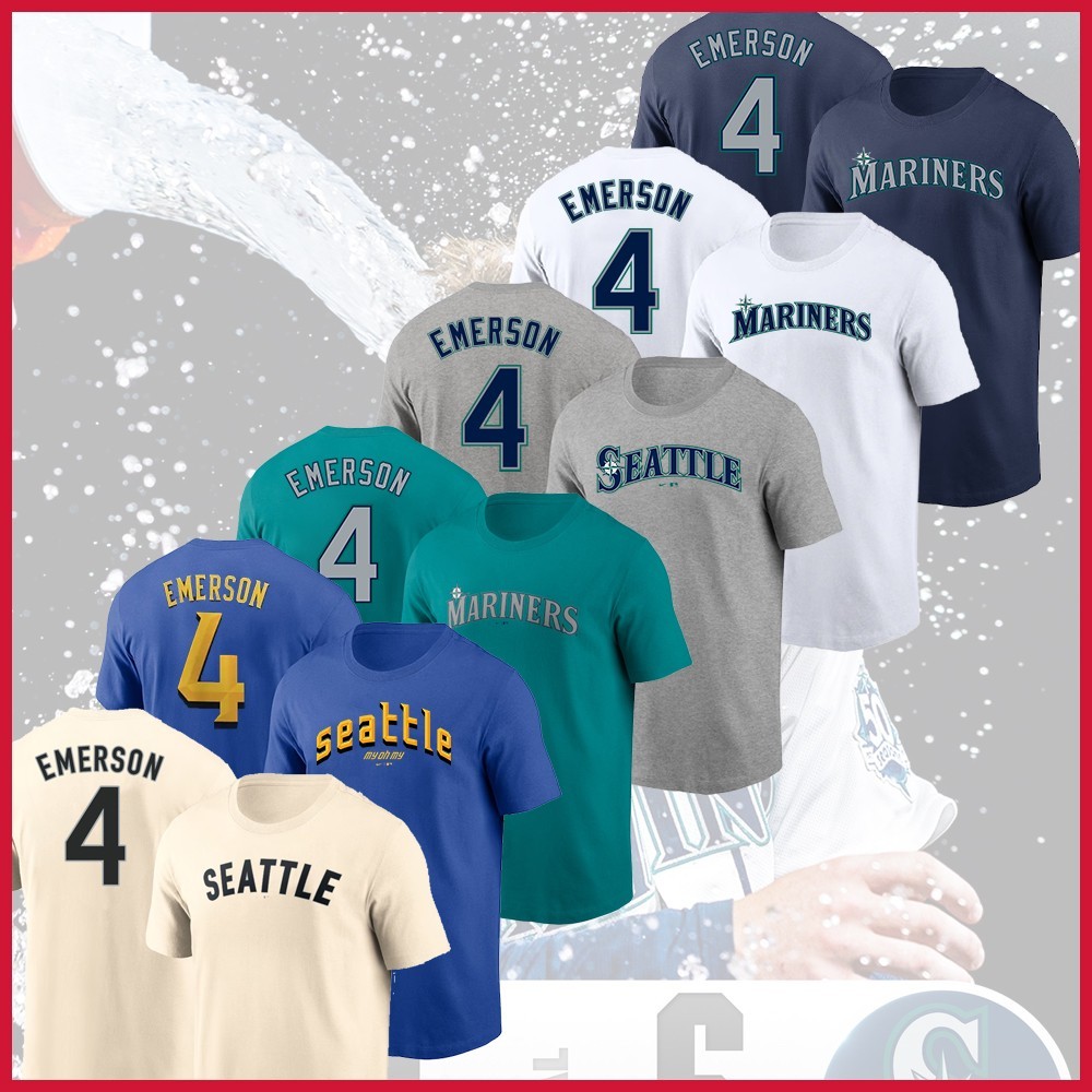 NEW - Colt Emerson #4 Seattle Team Mariners 2026 Player Name & Number Fan S-5XL