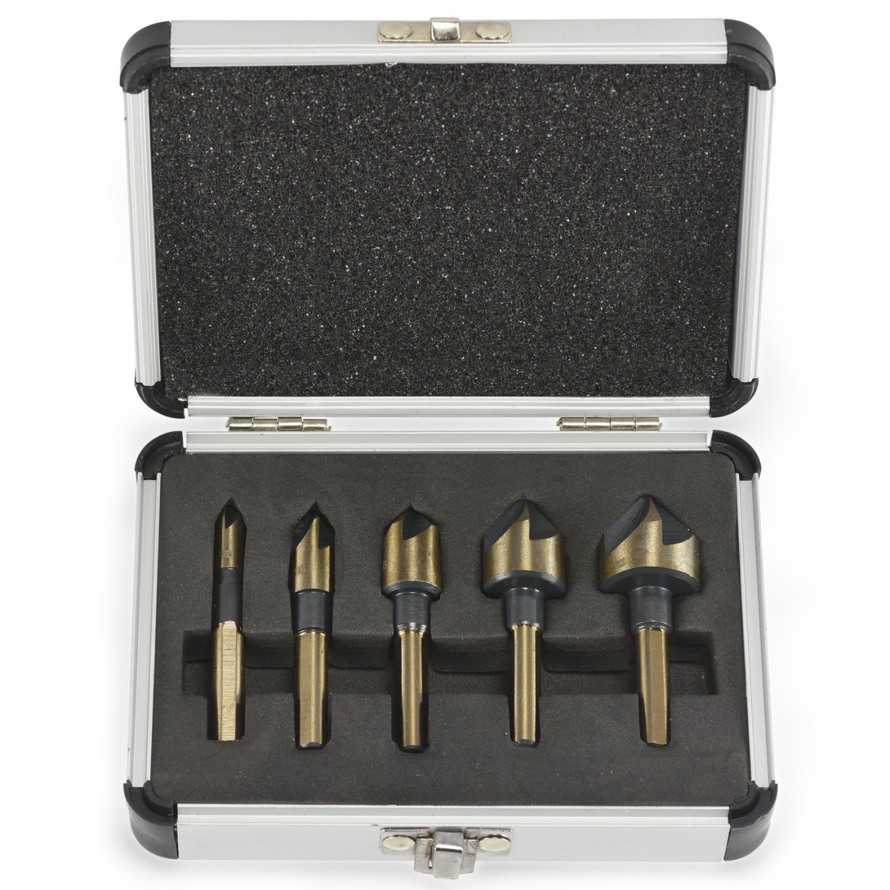 5PC COUNTERSINK TOOL BIT SET COUNTER SINK FOR STEEL METAL WOOD PLASTIC ALUMINUM