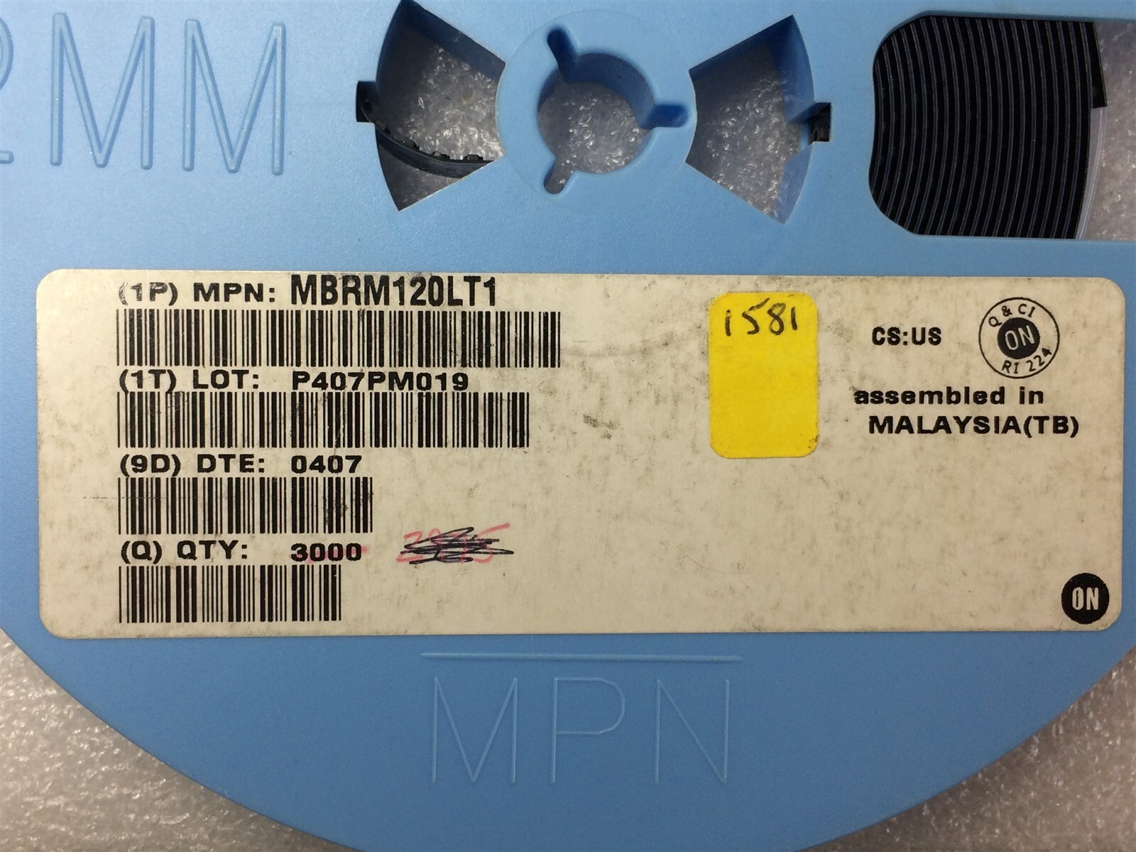 MBRM120LT1 ON SEMI MBRM120L DIODE SCHOTTKY 20V 1A POWERMITE SMD 60 PIECES