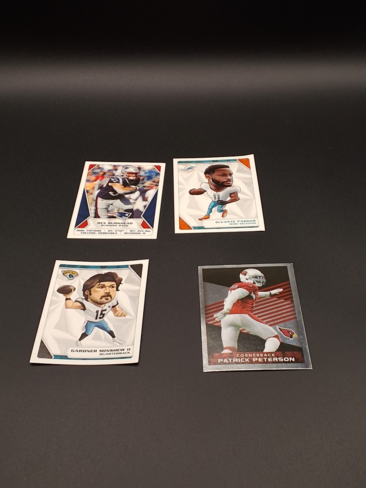 NFL Stickers Lot: Garndner Minshew, Patrick Peterson, Rex Burkehead, Parker