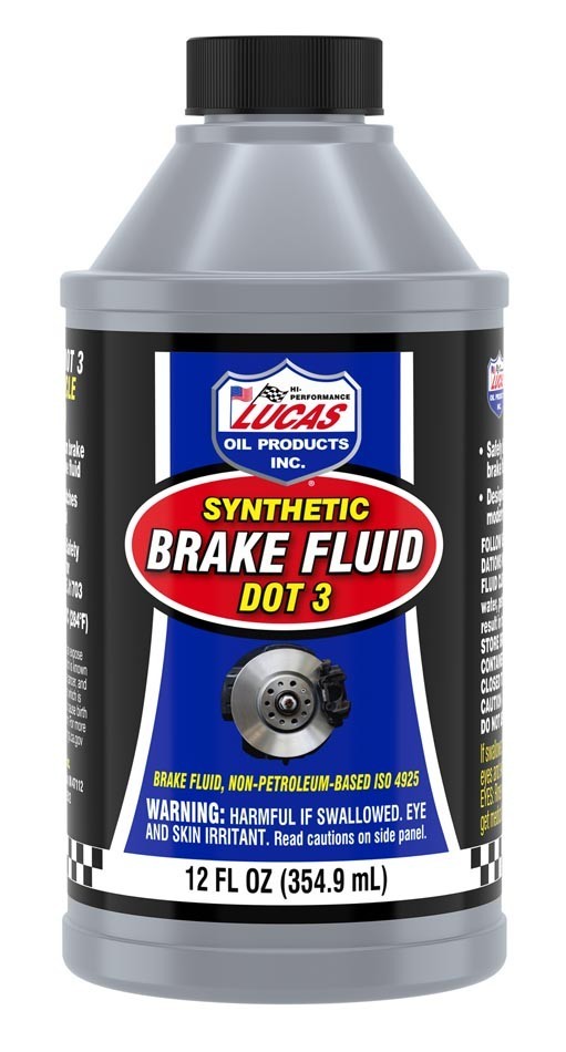 Lucas Oil 10825 Brake Fluid DOT 3, 12 Ounce Bottle Glycol Ether Based