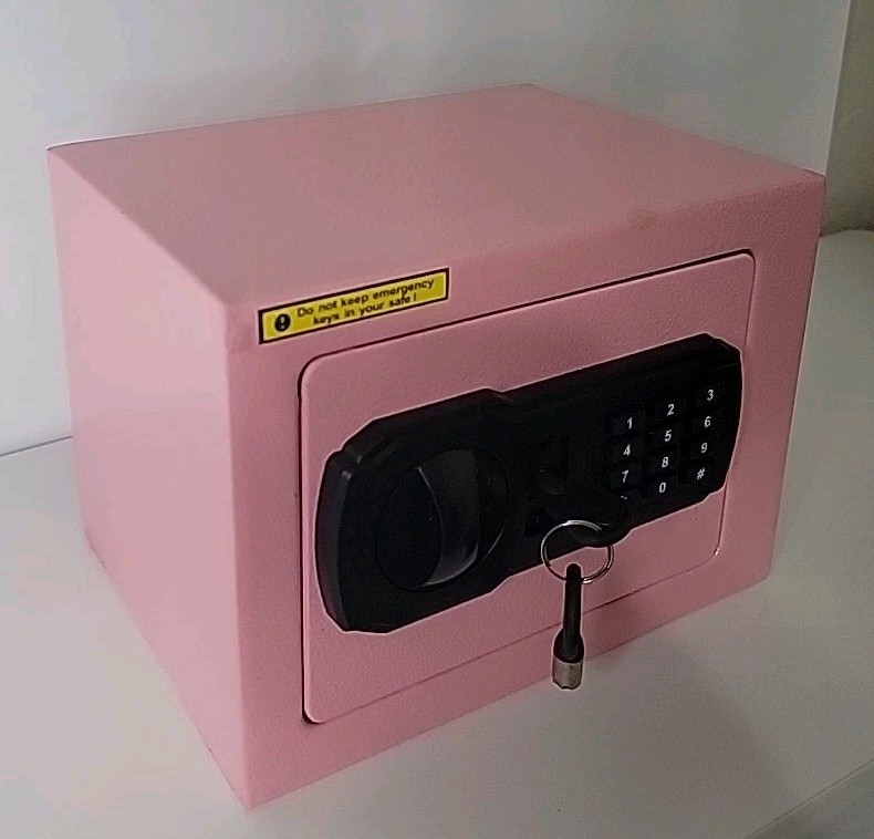 Intelligent Electronic Safe, Pink, Some Paint Touch-up (See Pictures), 2 Keys