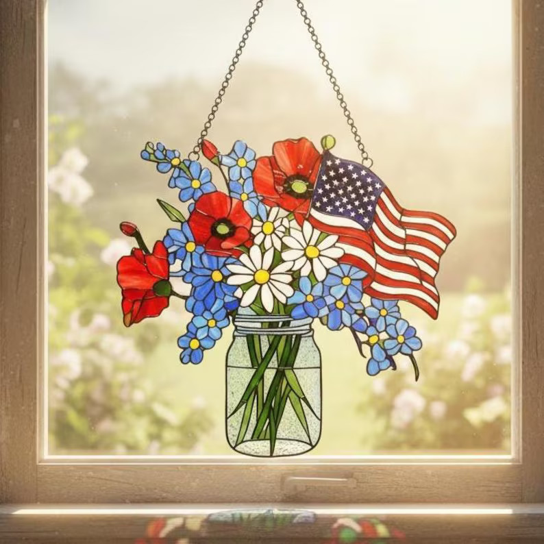 Patriotic Flower Suncatcher Acrylic