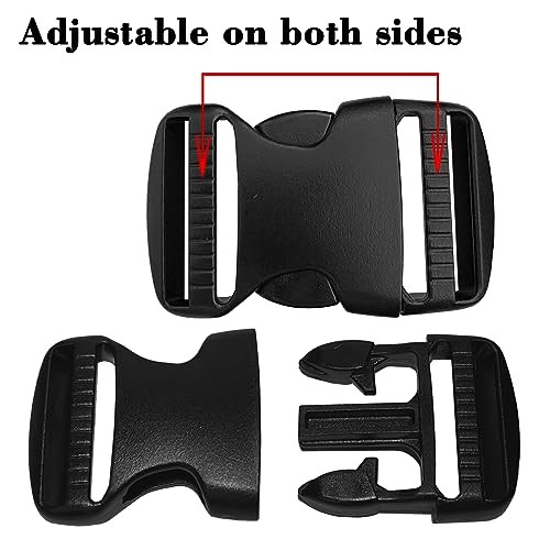 Flat Dual Adjustable Plastic Quick Side Release Plastic Buckles and Tri-glide,