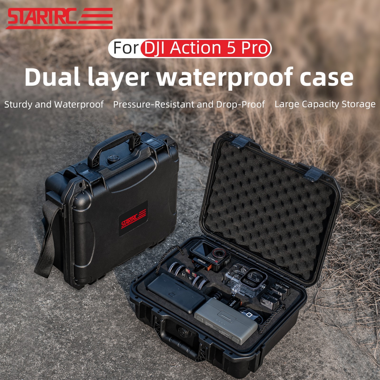 Waterproof Hard Carrying Case For DJI Osmo Action 6/5 Pro/4  Travel Storage Bag