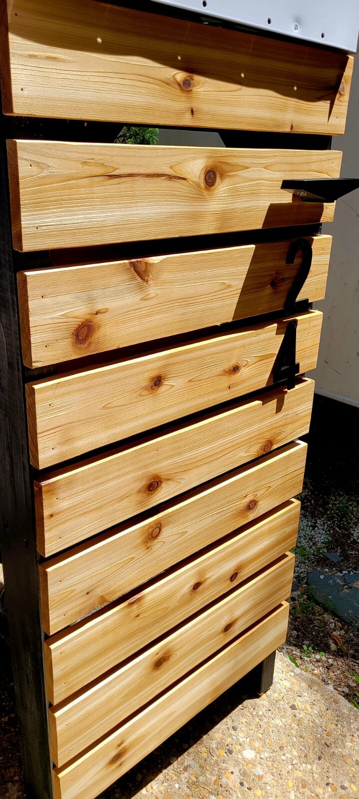 Cedar Mailbox Post, Black frame (Handmade) FREE SHIPPING!