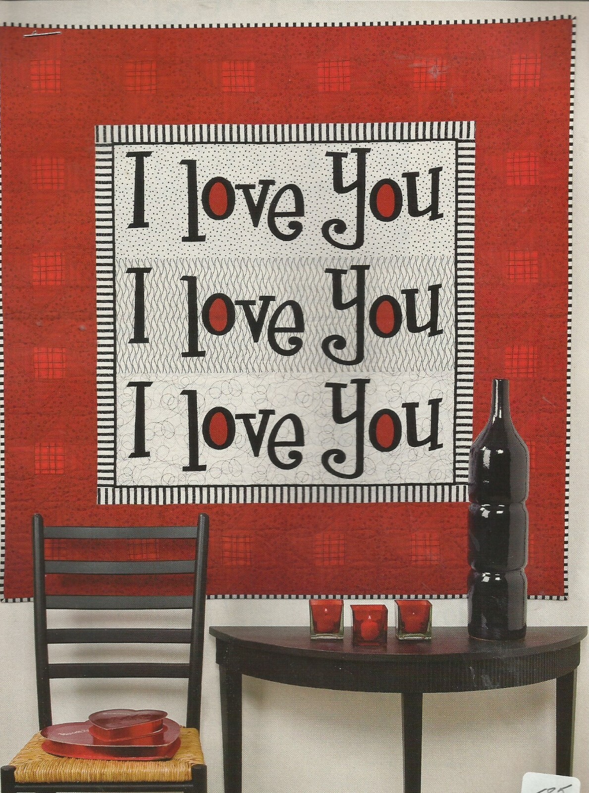 B0351 I LOVE YOU WALLHANGING  QUILT PATTERN/INSTRUCTIONS