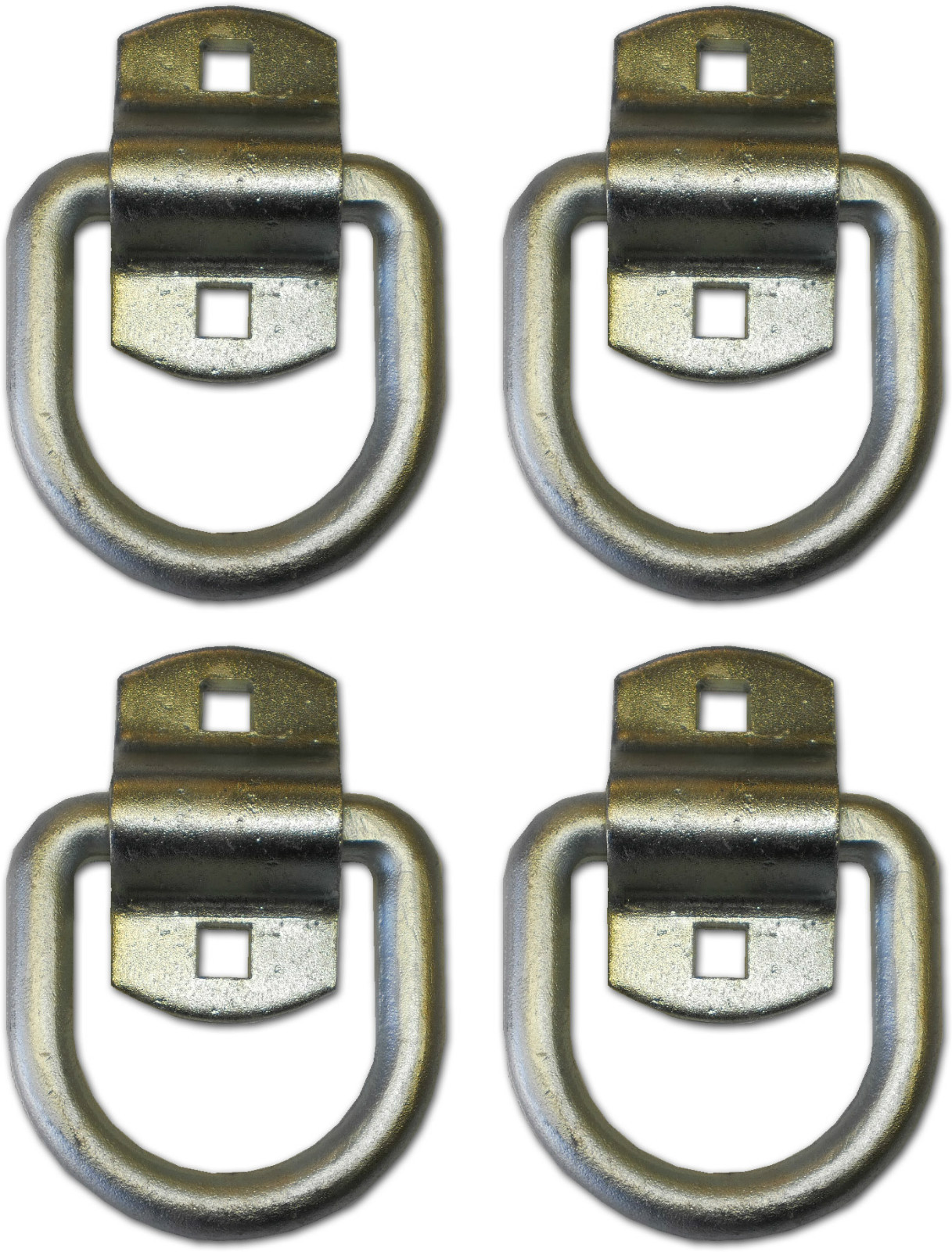 4 - 1/2" Lashing Tie down D Rings Zinc 12,000# Tractor Equipment Heavy Duty