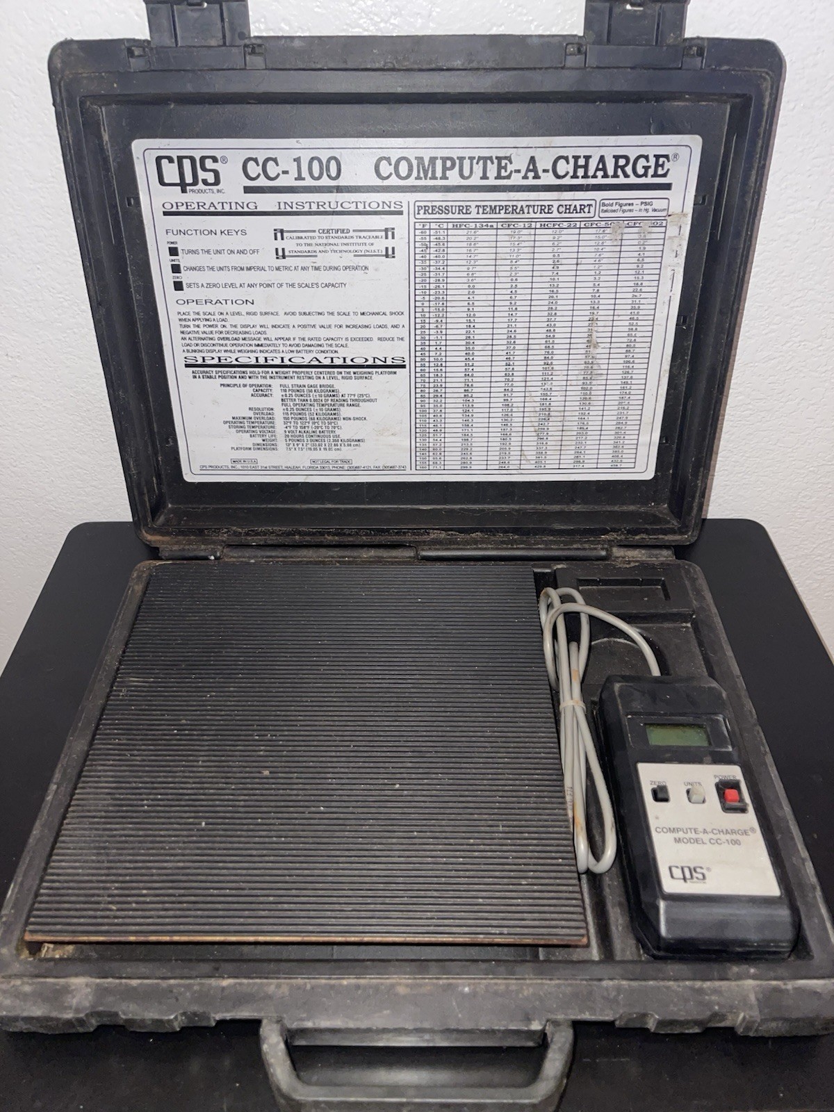 CPS CC-100 Compute-A-Charge Refrigerant Scale UNTESTED