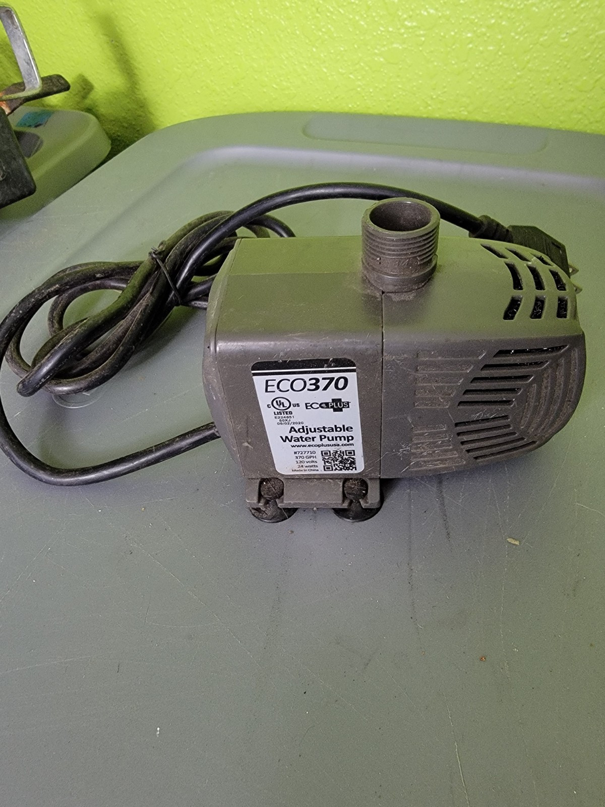 Ecoplus Eco370 Eco 370 Adjustable Water Pump 370 Gph 120 Volts 24 Watts