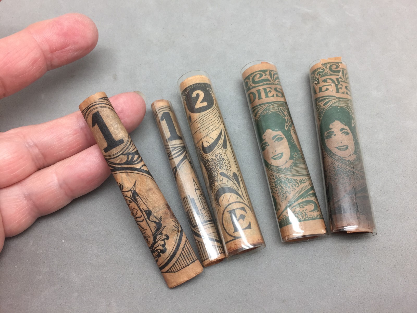 Vtg Mardi Gras New Orleans Paper Play Money Rolled Tube Parade Throw 1970s Lot 5