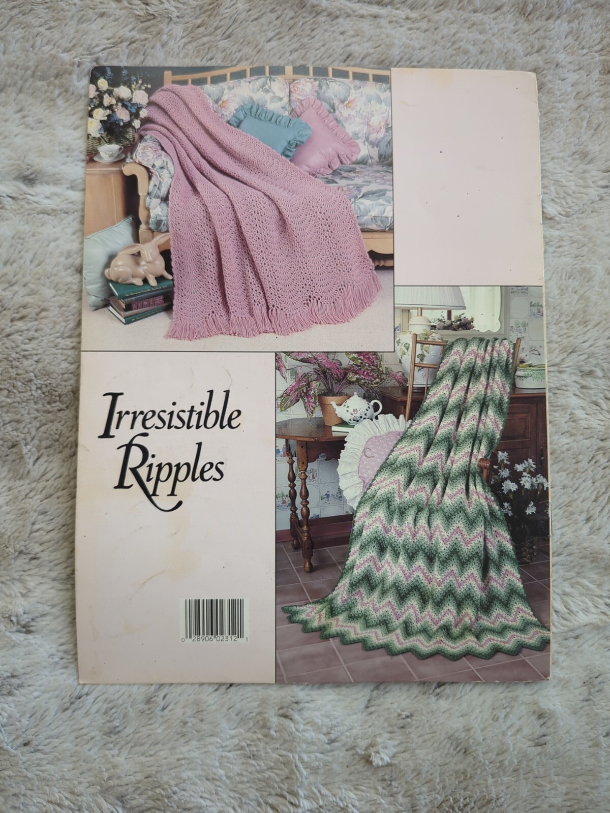 Leisure Arts IRRESISTIBLE RIPPLES Four Crocheted Afghans Booklet #2312 Halliday