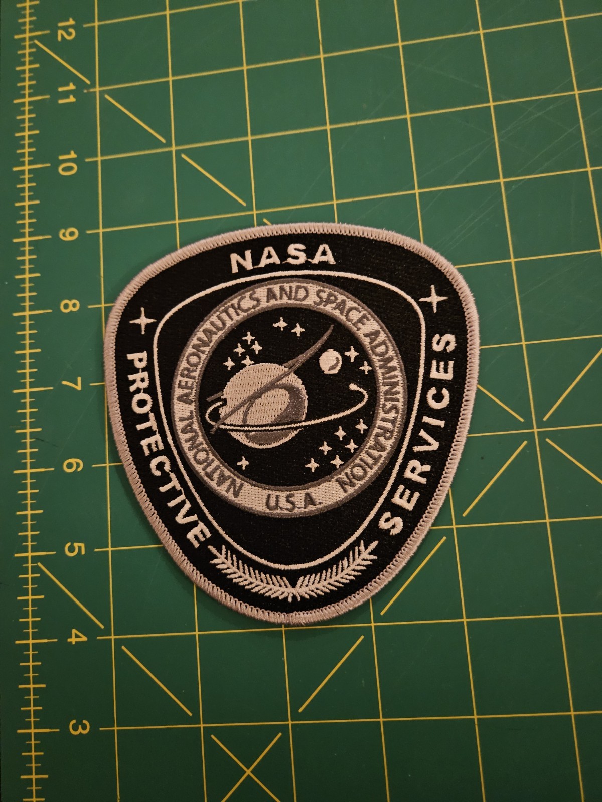 Black & Grey NASA Protective Services Patch Federal Police Aeronautics Space