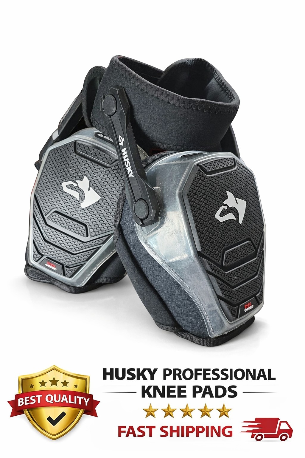 Brand New Husky Soft Cap Gel Foam Stabilizer Knee Pads Tile Roofing Work