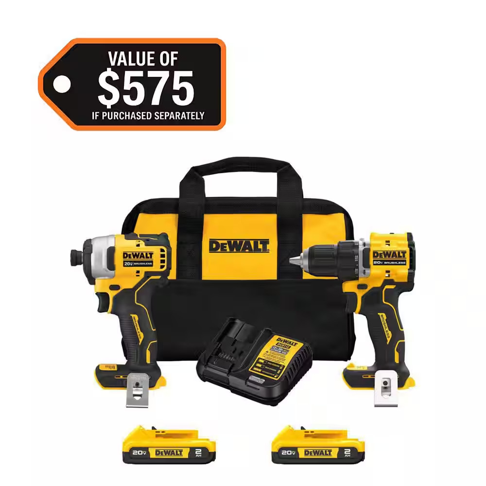 ATOMIC 20-Volt MAX Lithium-Ion Cordless Combo Kit (2-Tool) with (2) 2.0Ah Batter