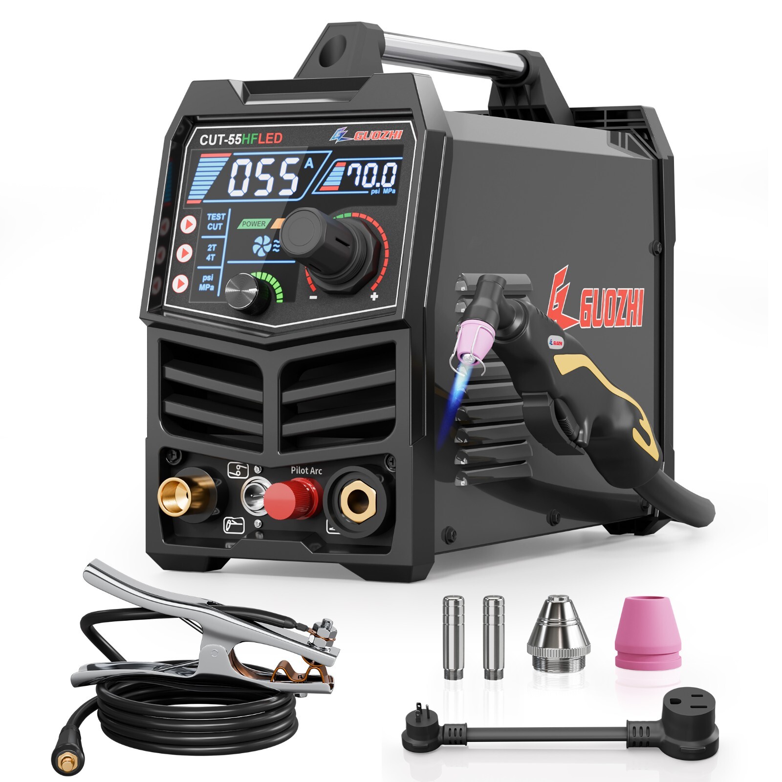 GZ GUOZHI 55Amp Non-Touch Plasma Cutter Dual Voltage LED Display Pilot Arc[2025]