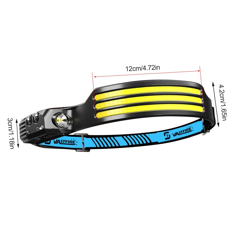 USB Rechargable Sensor Motion Work Light Bar LED Headlamp COB Light For Camping