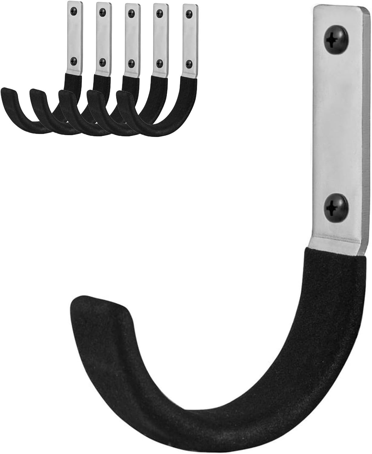 6 Pcs Garage Storage Utility Hook, Upgraded Ladder Hangers, Shed Black
