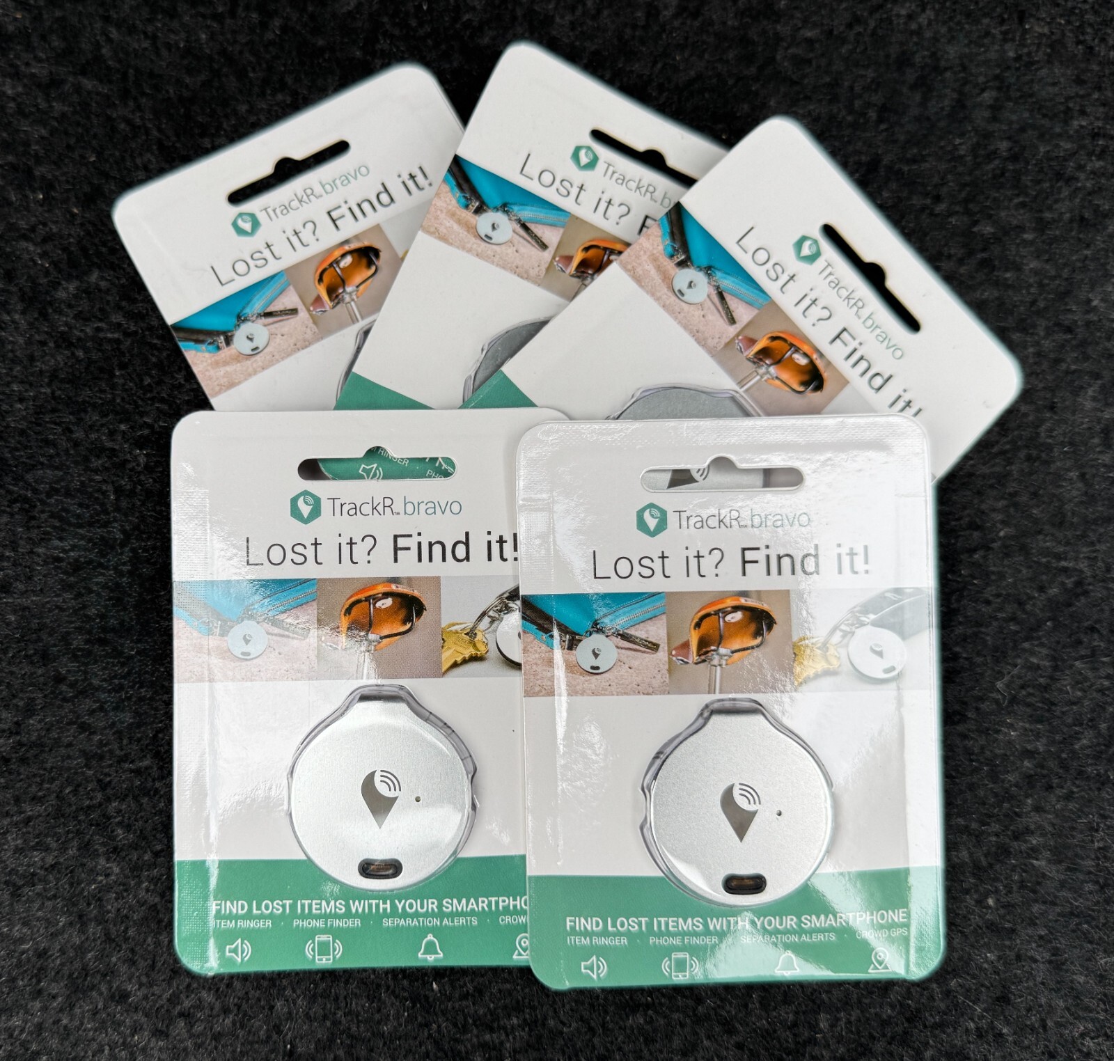 TrackR Bravo Tracking Device Bluetooth Tracker Tag Android Apple (NEW) 5-Pack