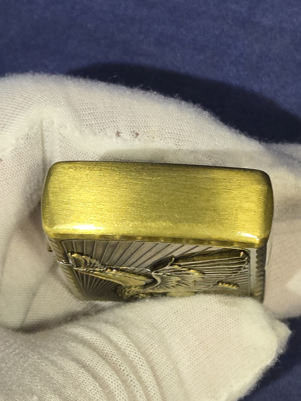 New Ngling Brass Eagle Flip Top Fluid Lighter Deep Relief Embossed Classic Boxed