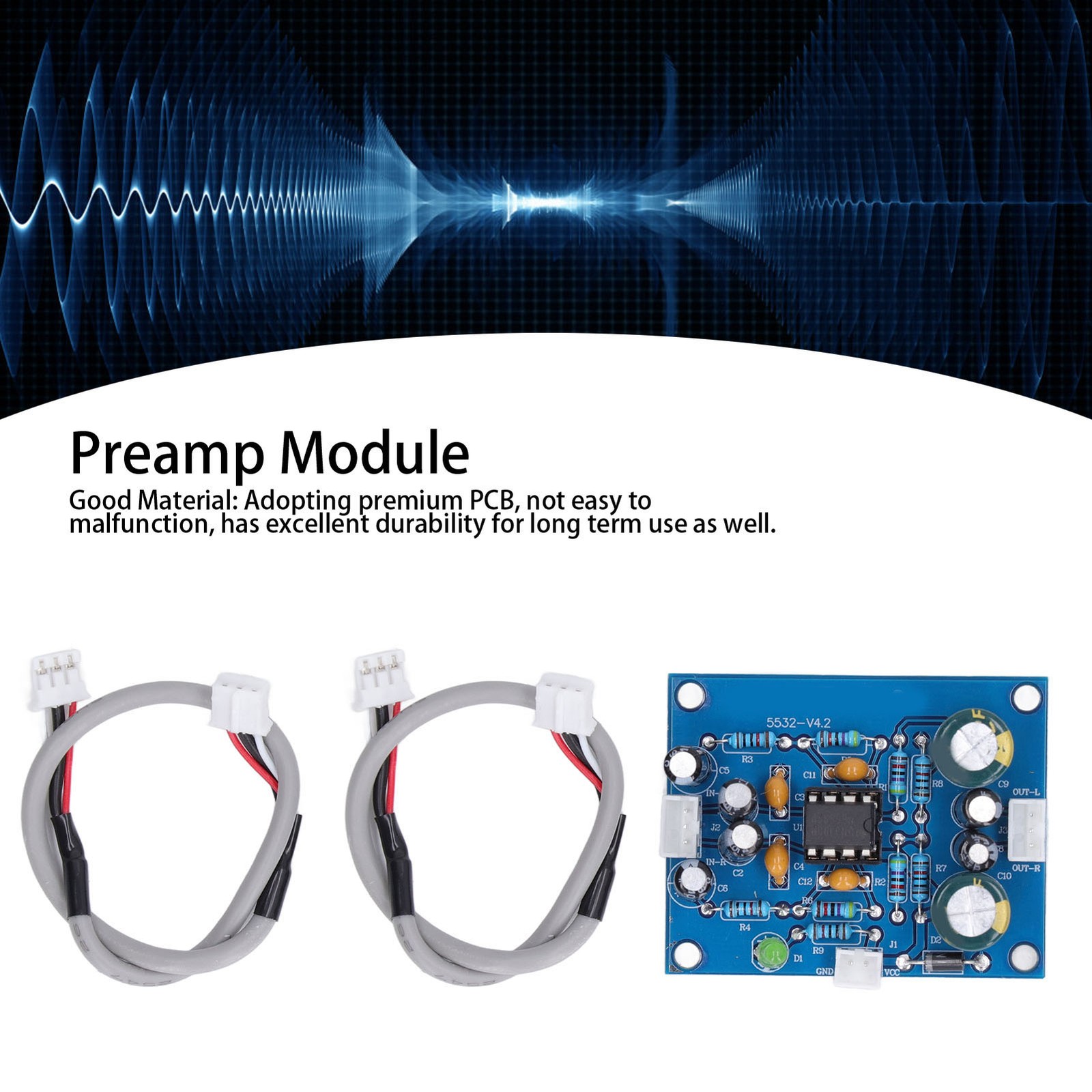 Preamp Module Audio Preamplifier Board NE5532 Chip Accessory Part For Replace↑