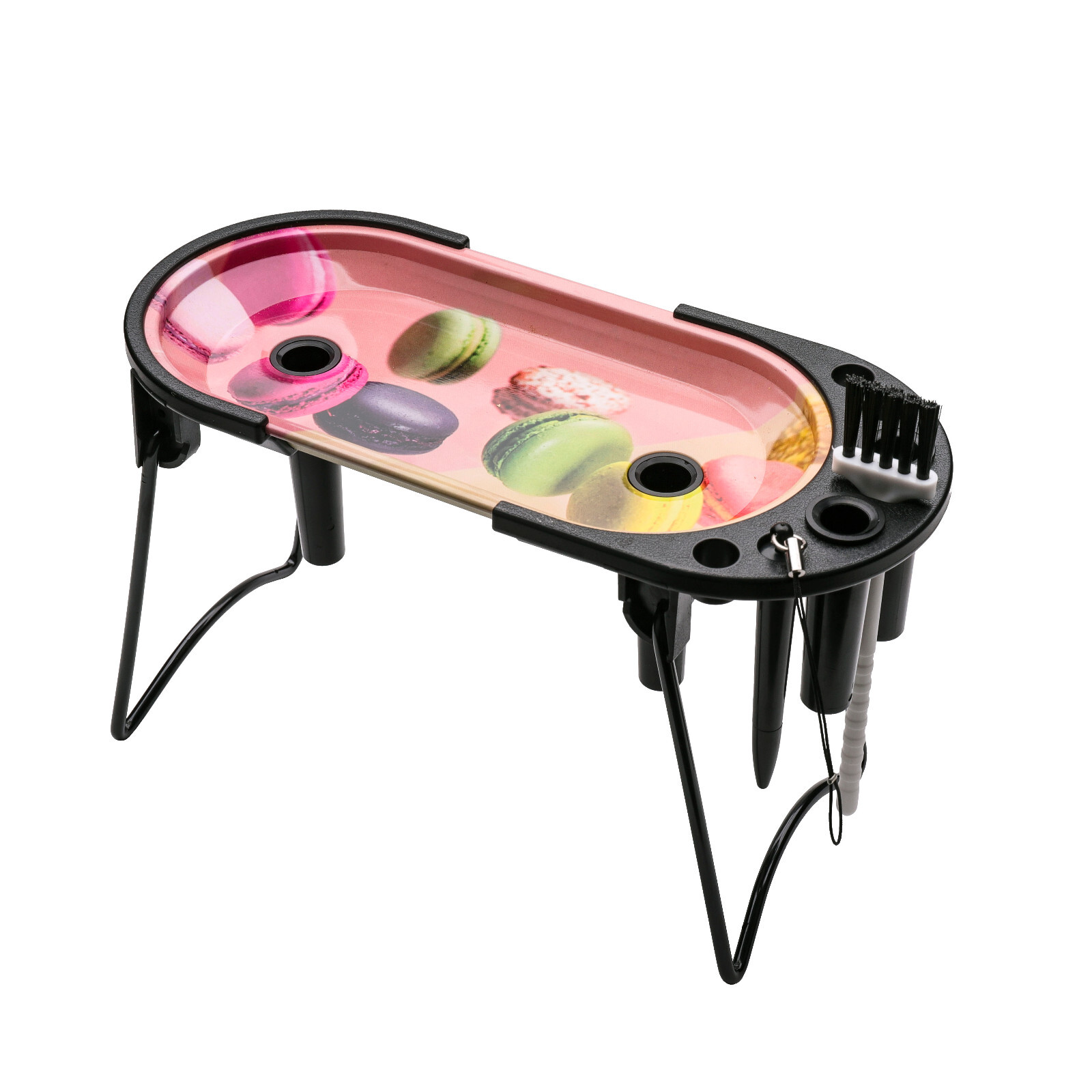 Macaroo Cone Filler Pre Roll Machine Metal Rolling Tray Foldable Stand Brush