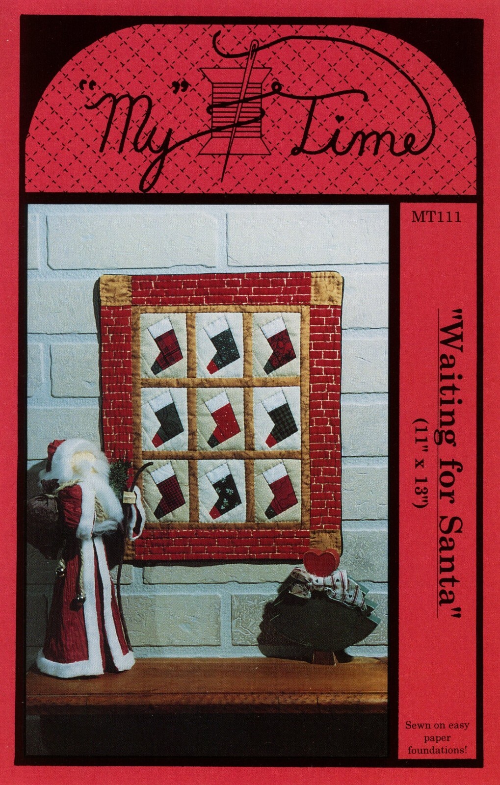 My Time MT111 Waiting For Santa 11" x 13" Mini Wall Quilt PATTERN