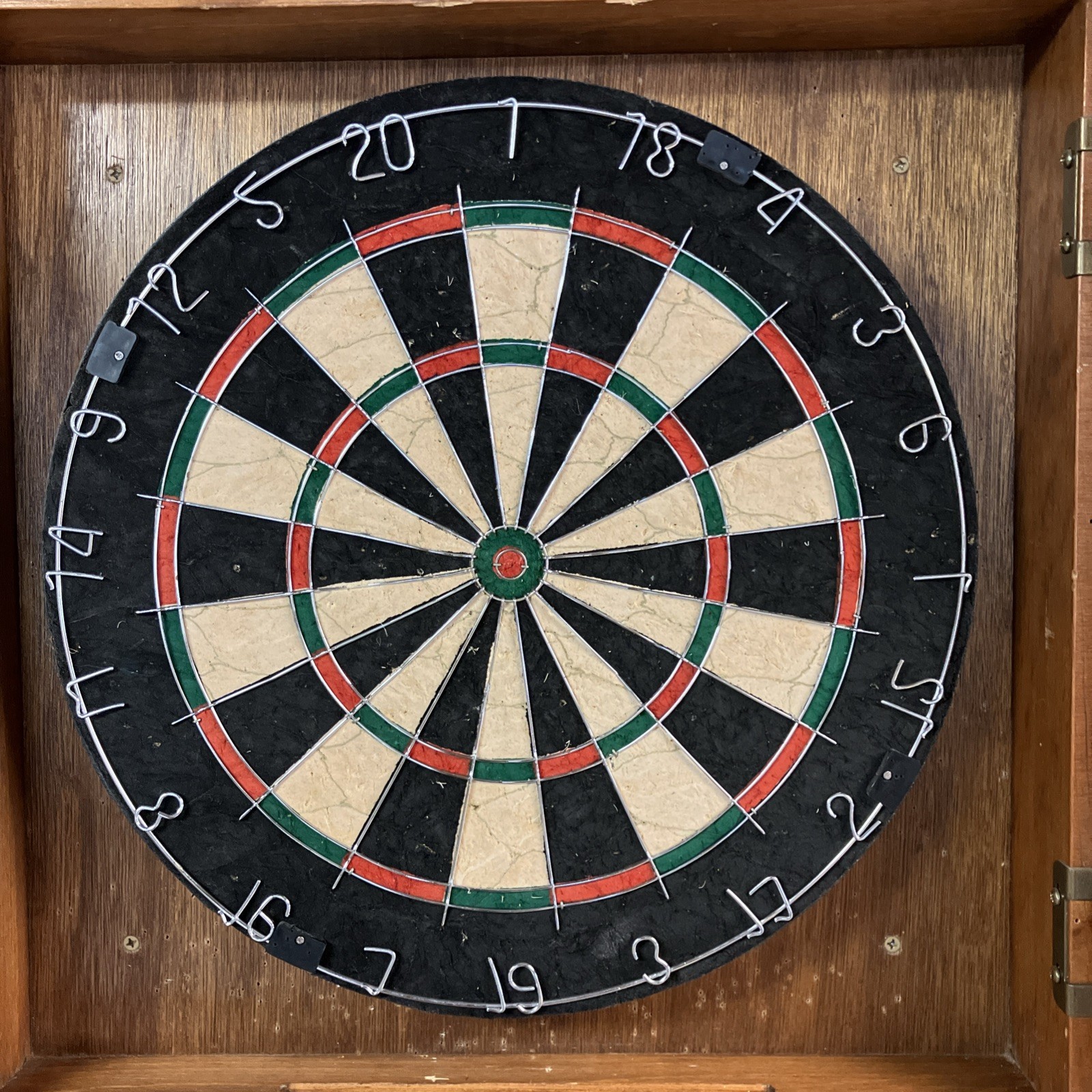 Bristle  Dart Board  In Wood Cabinet , Atlanta Falcons