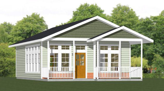 24x32 House -- 1 Bedroom 1 Bath -- PDF Floor Plan -- 768 sq ft -- Model 1