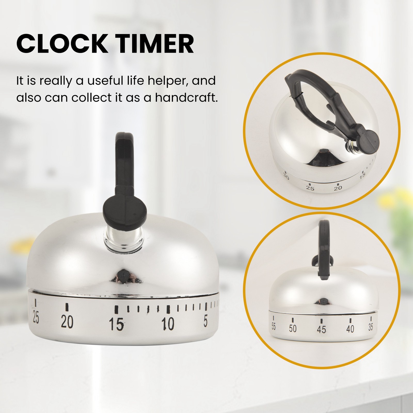 60 Minute Counting Teapot Shaped Kitchen Cooking Alarm Clock Timer2835