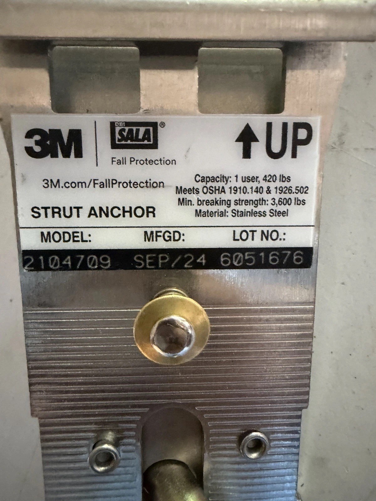 Strut strap For construction use to connect to Harness For Fall Protection