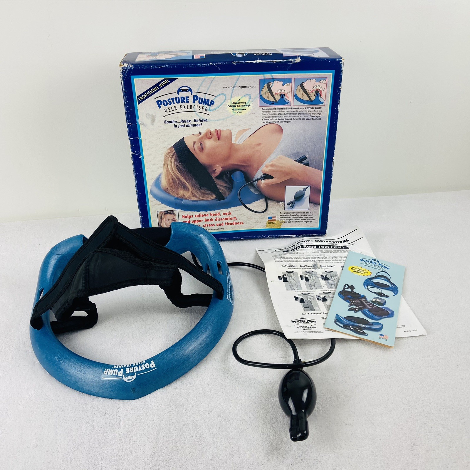 Posture Pump Neck Exerciser Professional Model w/ Manual & Box – Good Condition