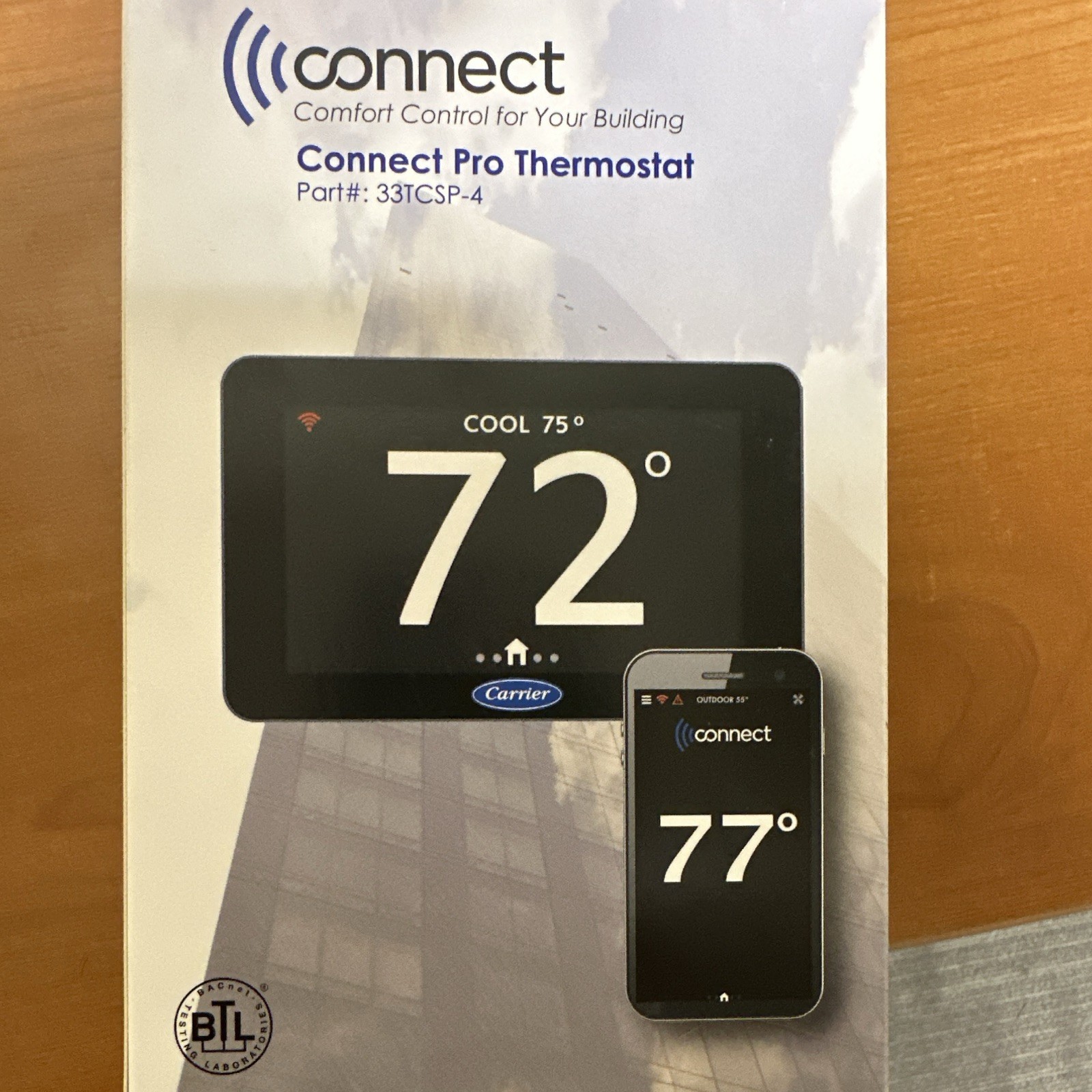 Carrier Connect Pro Thermostat 33TCSP-4 Wi-Fi 7-Day Programmable 4.3in