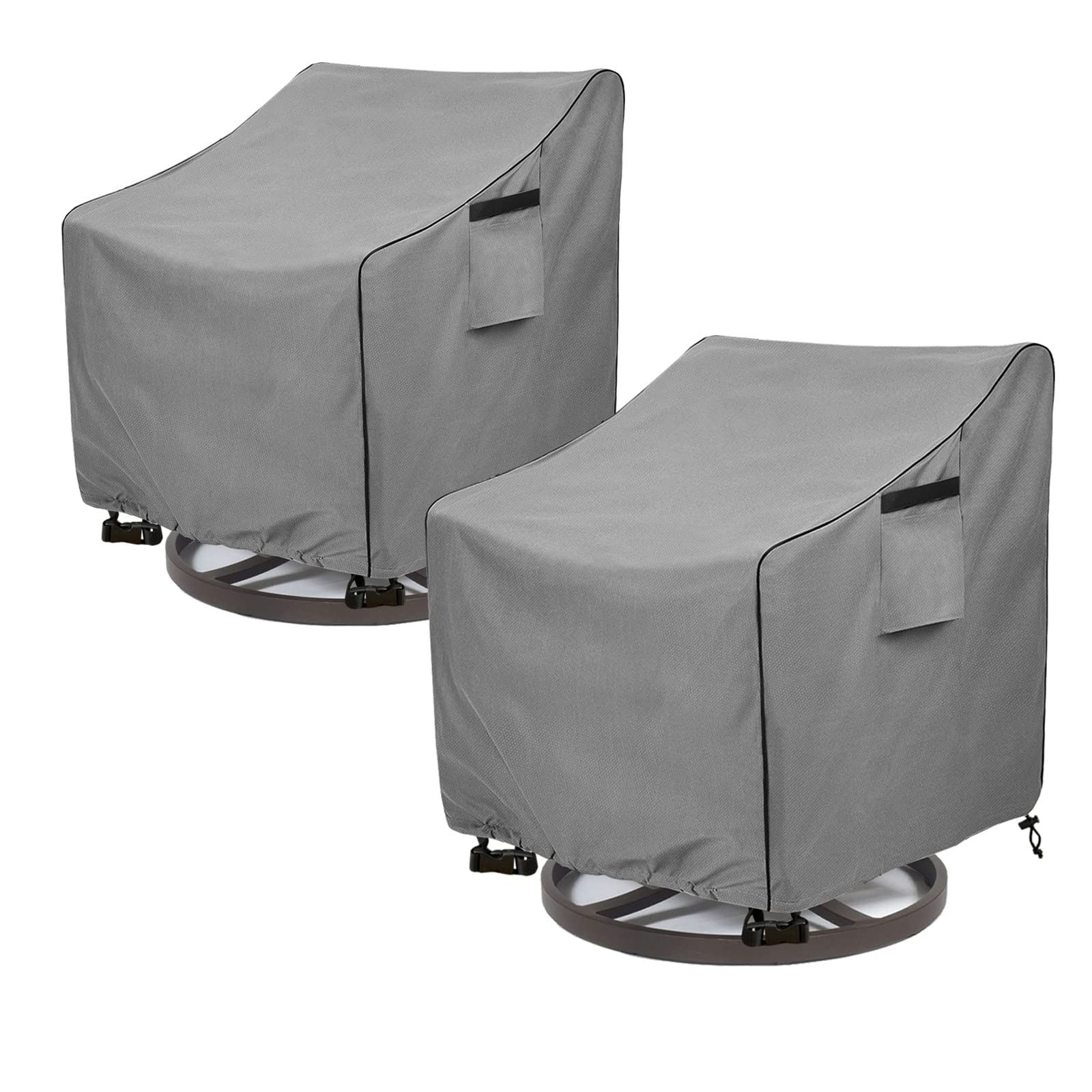 Okcool Outdoor Swivel Chair Cover 2 30" W x 34" D x 38.5" H-2PACK, Grey
