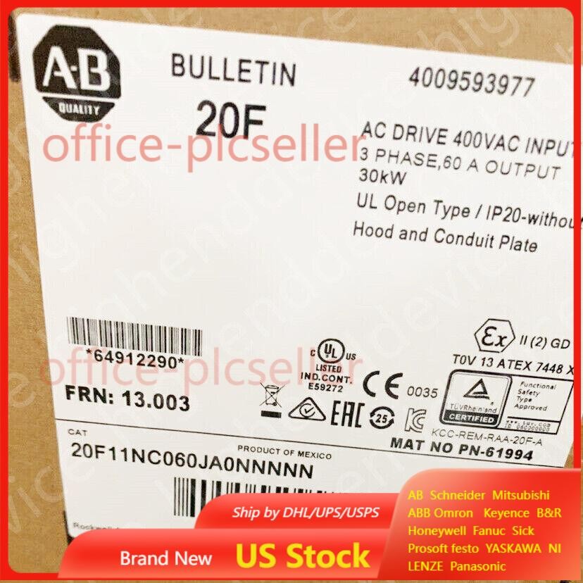 New 20F11NC060JA0NNNNN AB PowerFlex Air Cooled 753 AC Drive US Free Tax
