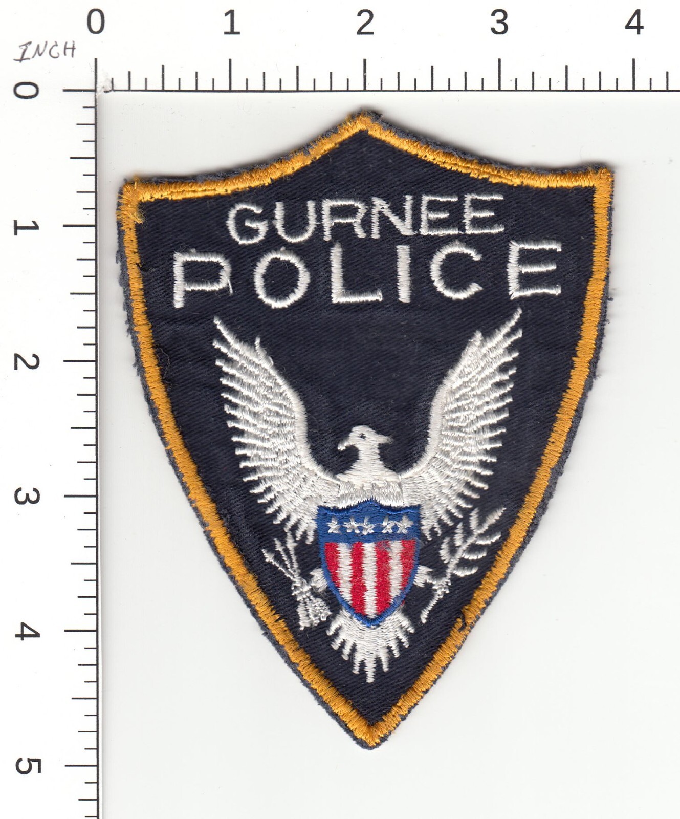 GURNEE ( VINTAGE ORIGINAL CC BACKING ) ILLINOIS POLICE COLLECTIBLE PATCH