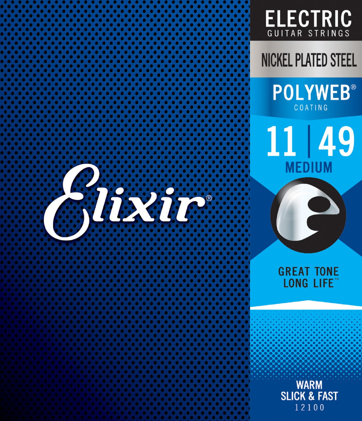 Elixir® 12100 Electric Strings POLYWEB® Coating, Medium (.011-.049)