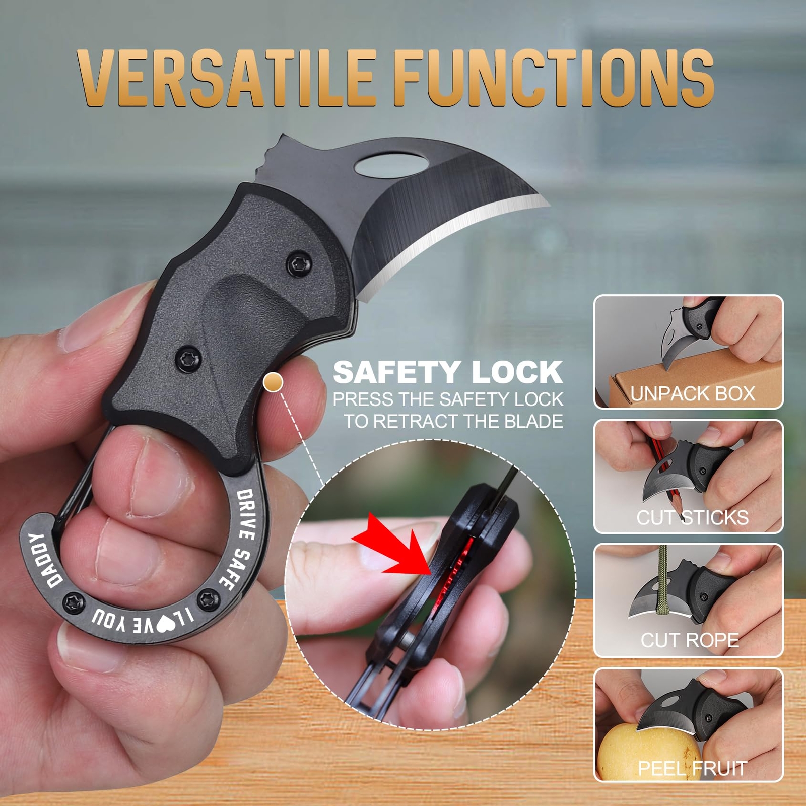 Gifts for Dad - EDC Box Cutter for Camping, Hiking, Fishing & More